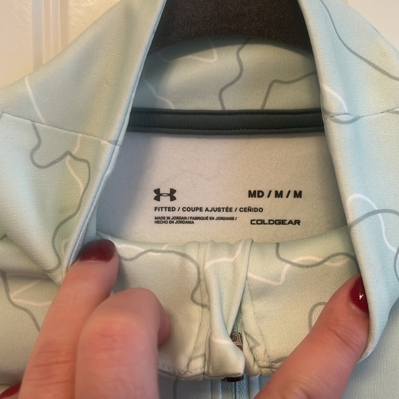 Under Armor Fitted Zip Jacket Mint Green Medium - Picture 3 of 9